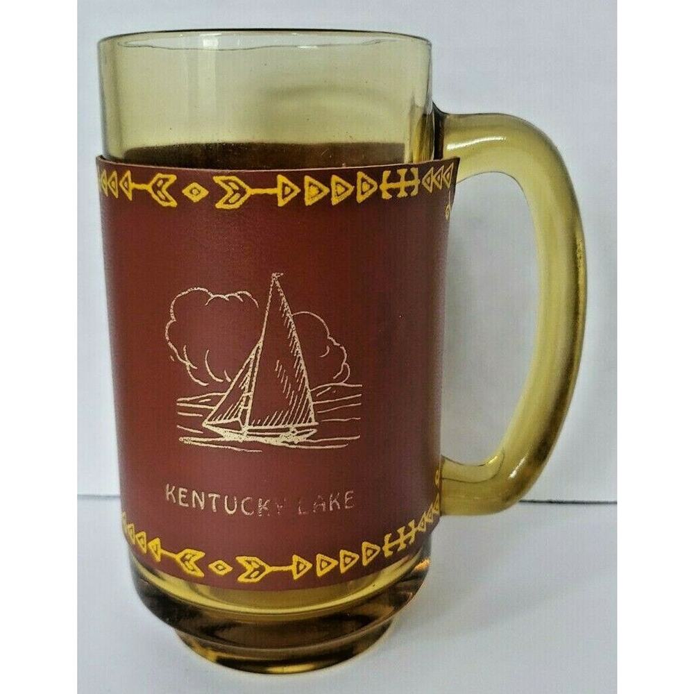 Vintage Kentucky Lake Glass mug with Wrap MS